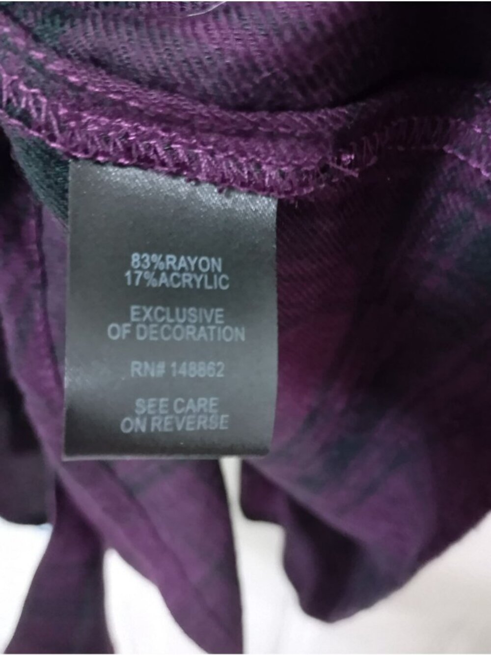 Torrid Purple Plaid Button-Up Tunic Shirt With Lace Shoulder Detail Size 3 (XL) - Picture 7 of 9
